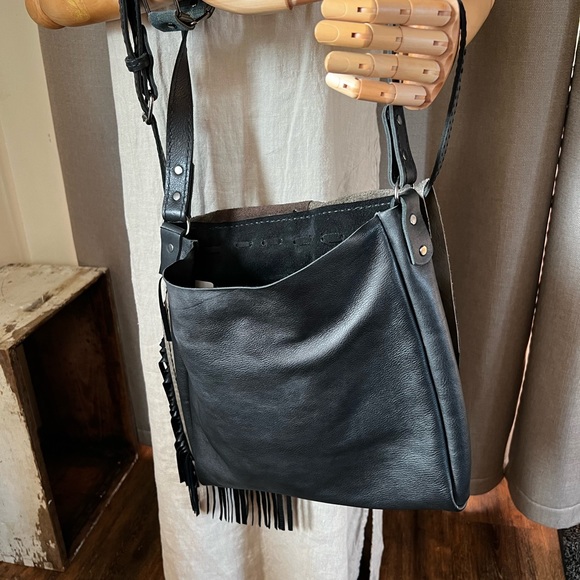 Handmade Leather Messenger Bag with Fringe - Picture 5 of 10